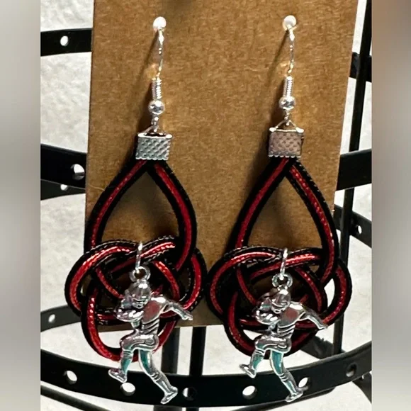 Handmade Football Fan Edition Paracord Earrings - Picture 1 of 2